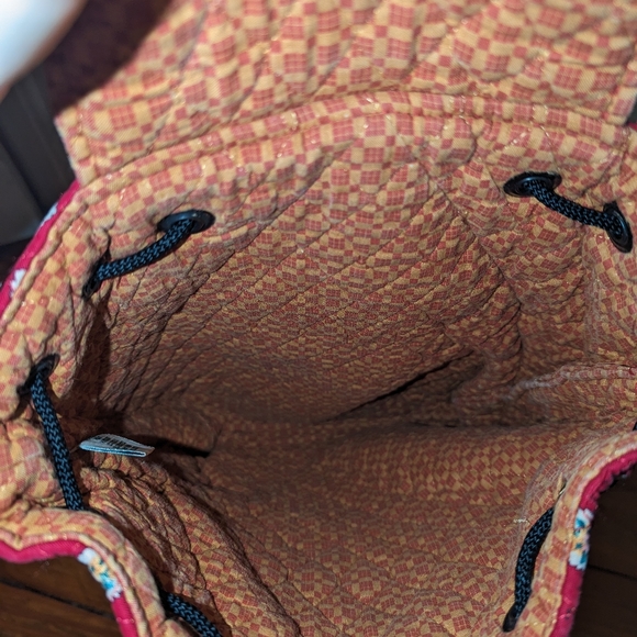 Vintage Vera Bradley Mimi backpack in red Leaf - Picture 4 of 5